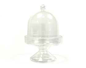 Petite boite contenant à dragées serviteur cloche transparente plexiglas décoration de table