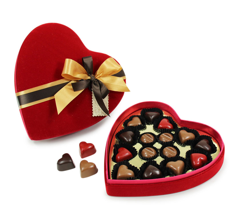 Coeur velours chocolat praliné pour la Saint Valentin