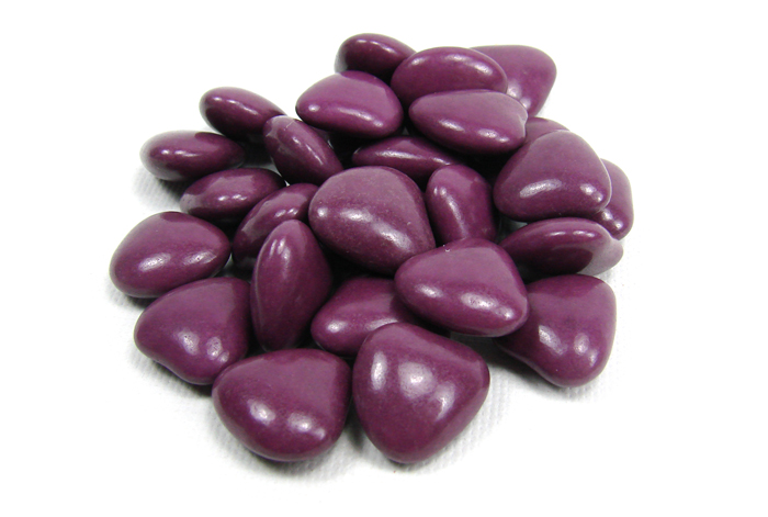 Les minis coeurs violet en chocolat - 200g
