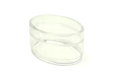 La boite ovale plexi transparente contenant à dragées
