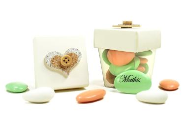 La mini boite de dragées chocolat décoration coeur