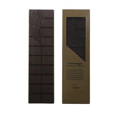 Tablette chocolat noir origine Saint Domingue fabrication artisanale.